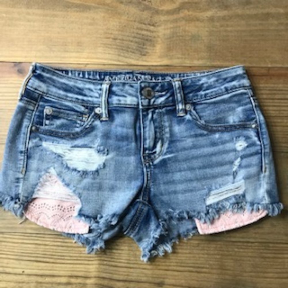 American Eagle Shortie Distressed Shorts